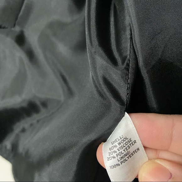 HINGE | NWT Wool Ruffle Jacket Blazer Charcoal Ruffle Collar Size Large Women’s - Picture 11 of 12